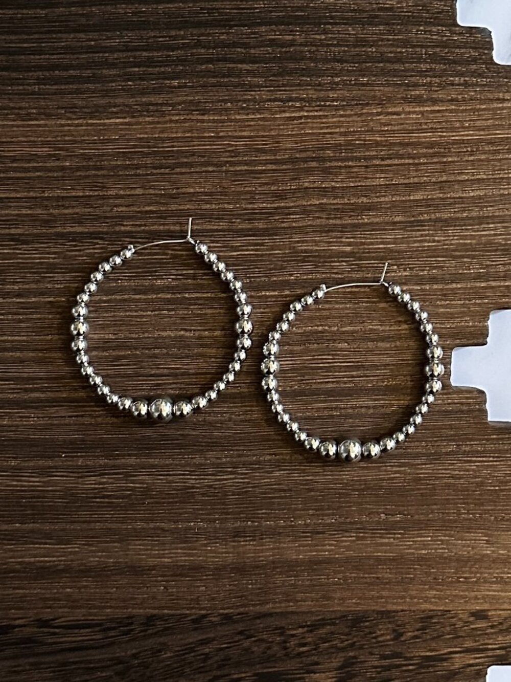 Handmade Dual Graduated Stainless Steel Western Pearl Hoop Earrings